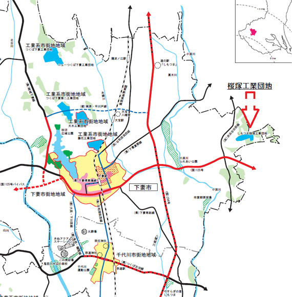 桜塚工業団地の位置