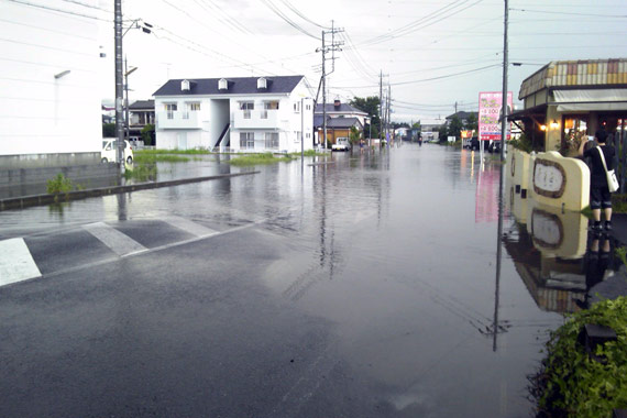 冠水した道路