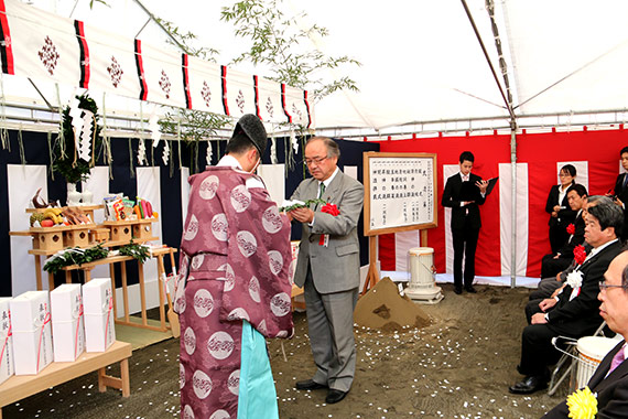 岡部株式会社の茨城新工場起工式